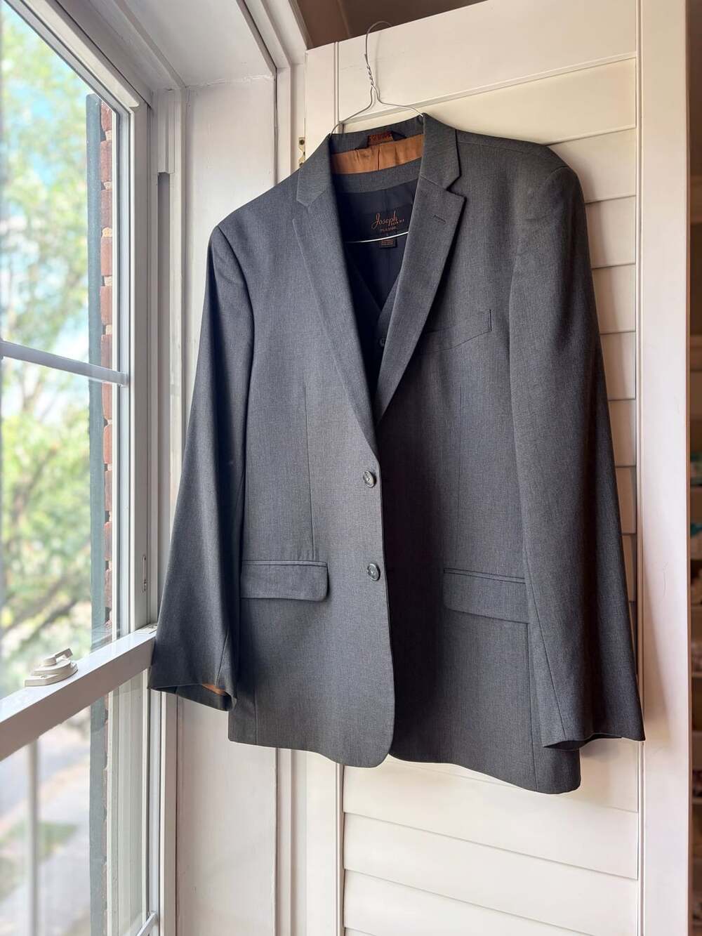 Jos. A. Bank Joseph Slim Fit Gray Wool 3 Piece Suit SzL Minimalist Gentleman
